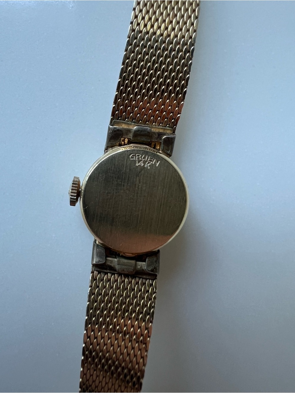 Gruen Precision Women's Gold-Tone Mesh Bracelet Watch 17 Jewel 14k - Picture 3 of 12